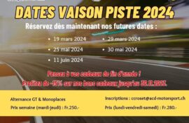Calendrier 2024 roulages ACD Motorsport